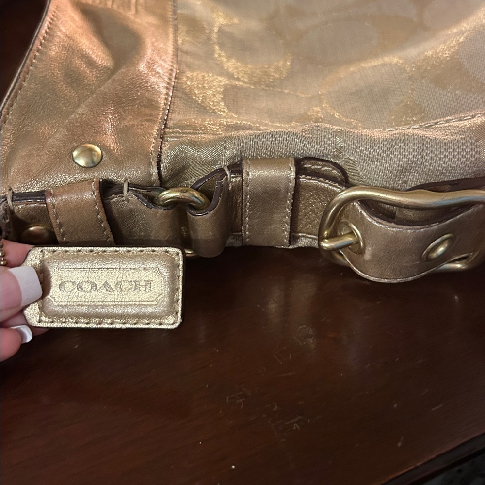 Coach Metallic Gold Shoulder Bag